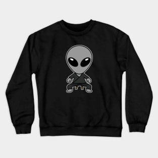 Karate Gray Alien Extraterrestrial Dark Gi Crewneck Sweatshirt